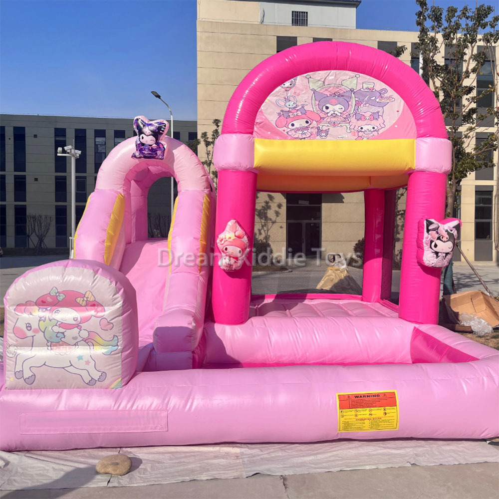 Kuromi Girls Inflatable Water Slide Combo Kitty Commercial Inflatable Bouncy Castle with Pool