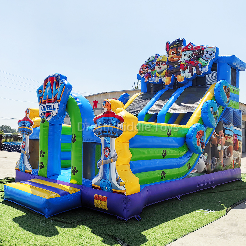 Paw Kids Inflatable Patrol Slide Commercial Giant Inflatable Bouncy Castle with Slide 