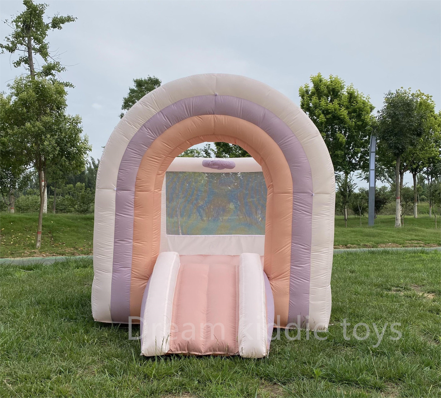 Rainbow Bounce House Commercial Inflatable Bouncer Bouncy Castle jumping castle combo with slide for Kids