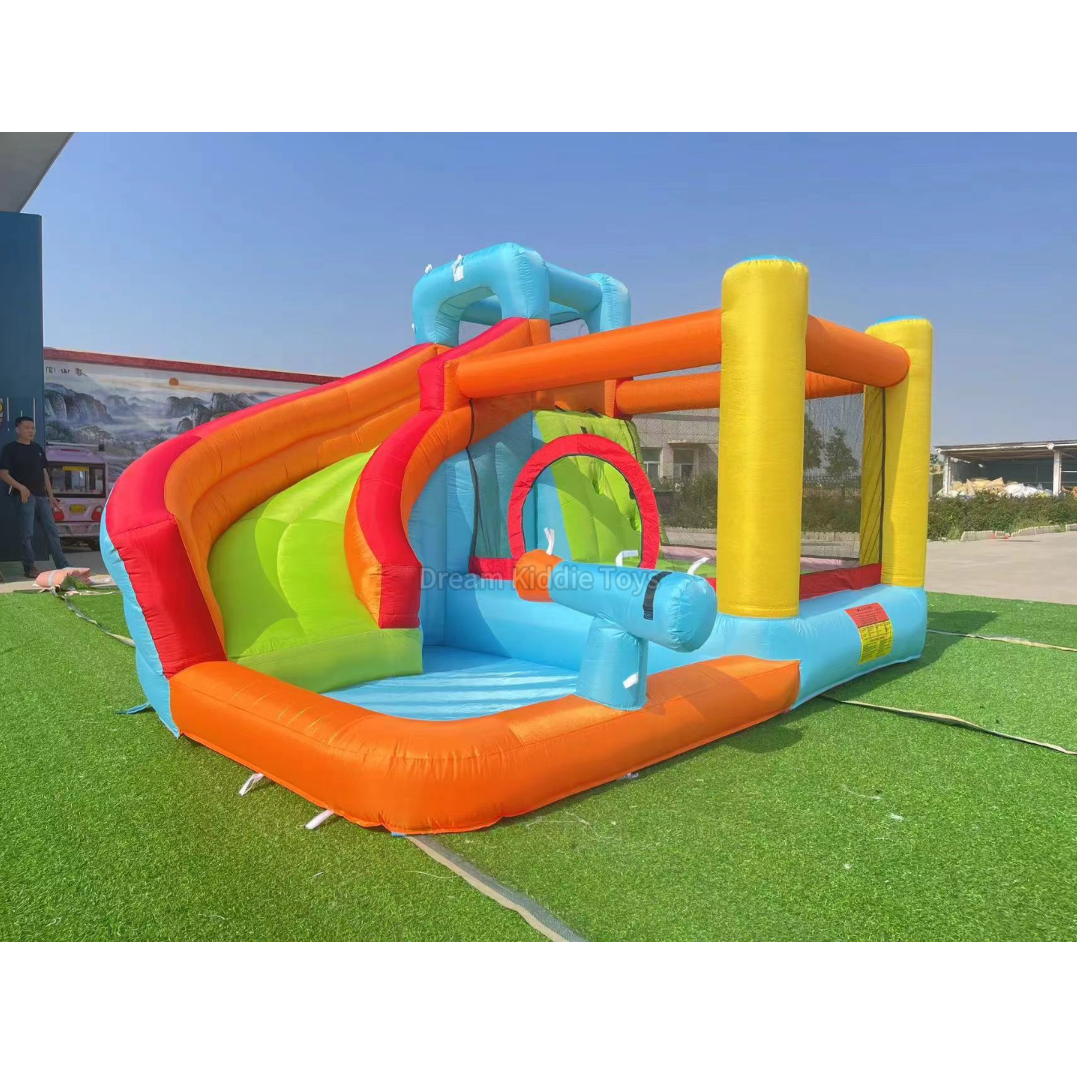 Hot Sale Inflatable Water Slide With Water Gun Outdoor Jumping Castle With Pool Combo Summer Swimming Pool For Kids