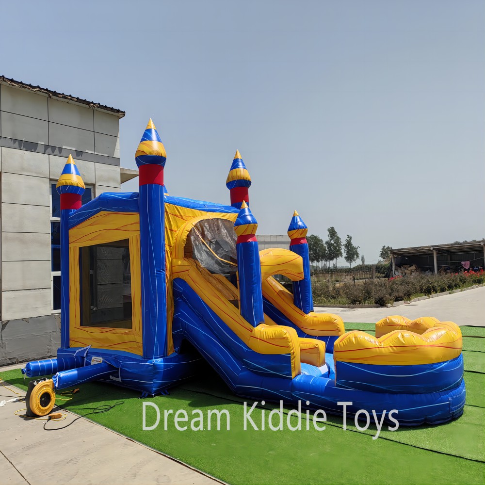 High quality PVC bounce houses water slide inflatable bouncer slide with pool for adult and kids