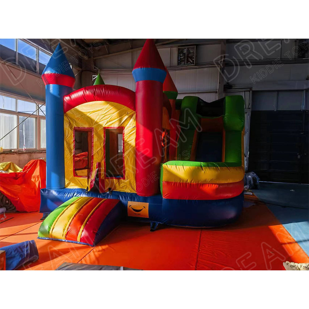 Colorful inflatable bouncer combo Slide bouncy slide combo inflatable bounce house with slide