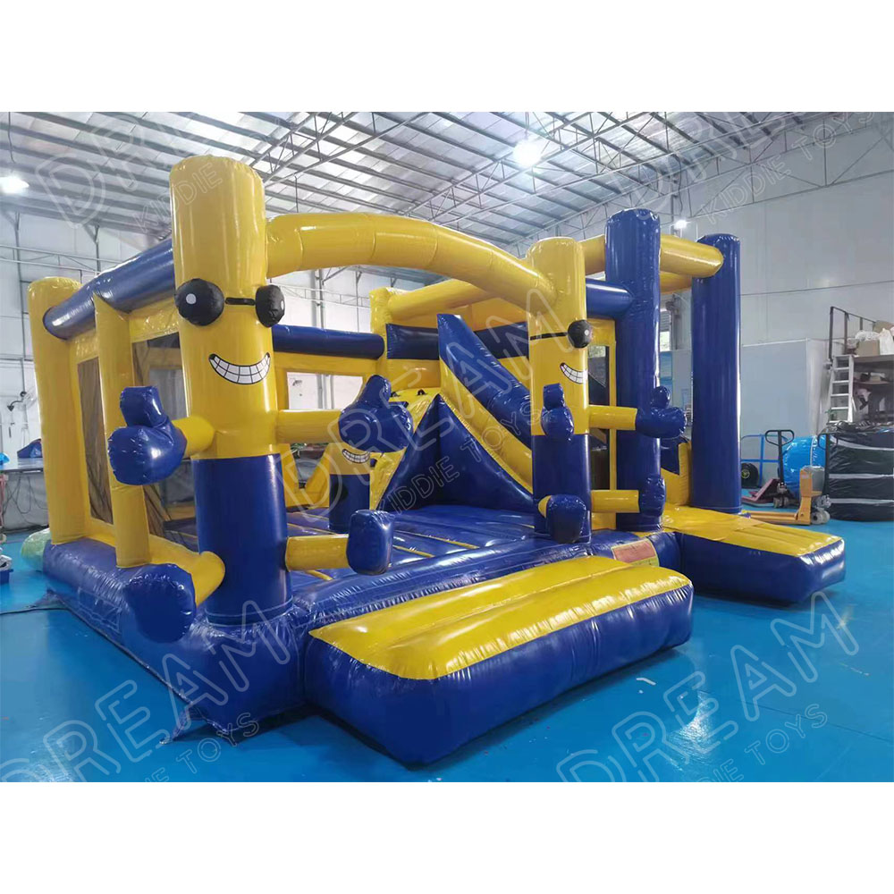 5.5*5M Minions Park Inflatable Combo Jumping Castle With Slide For Kids Birthday Minions Inflatable Bounce House Party Rental