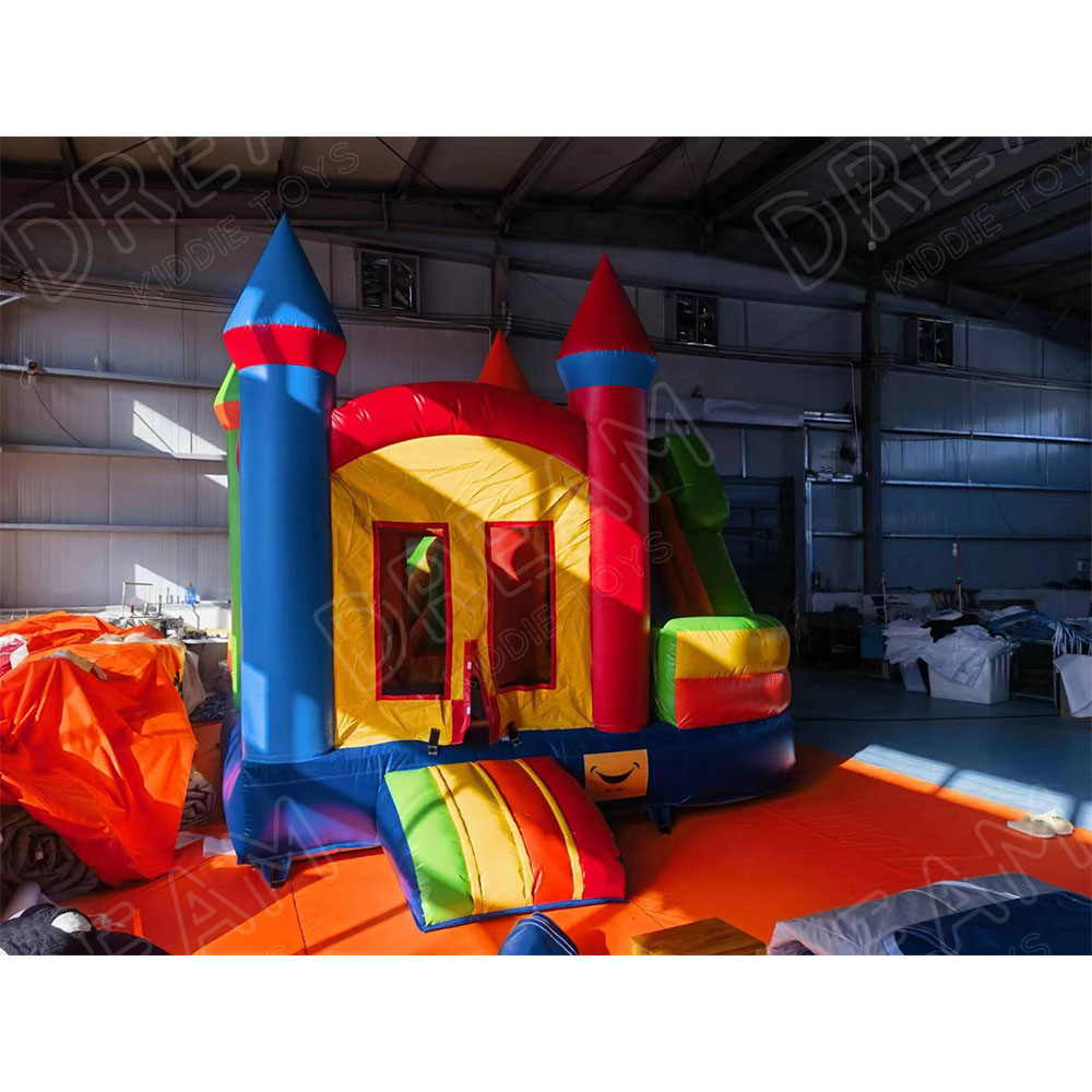 Colorful inflatable bouncer combo Slide bouncy slide combo inflatable bounce house with slide