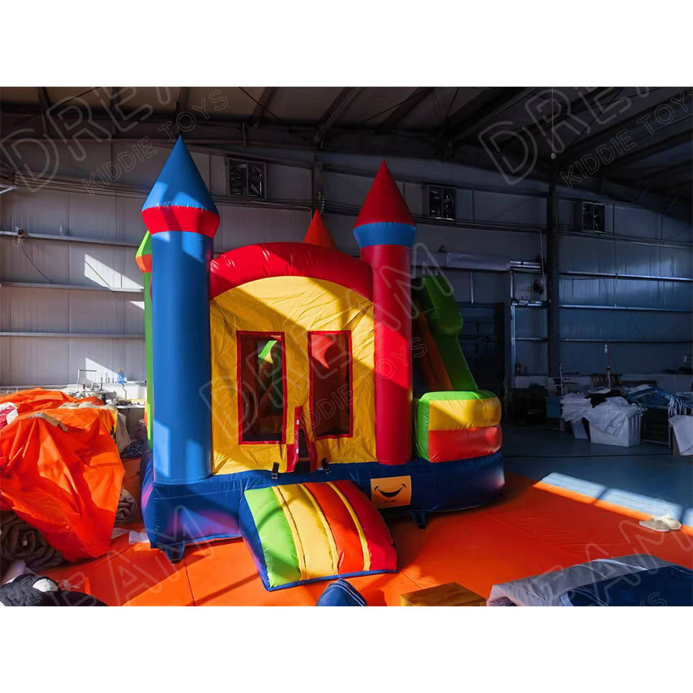Colorful inflatable bouncer combo Slide bouncy slide combo inflatable bounce house with slide