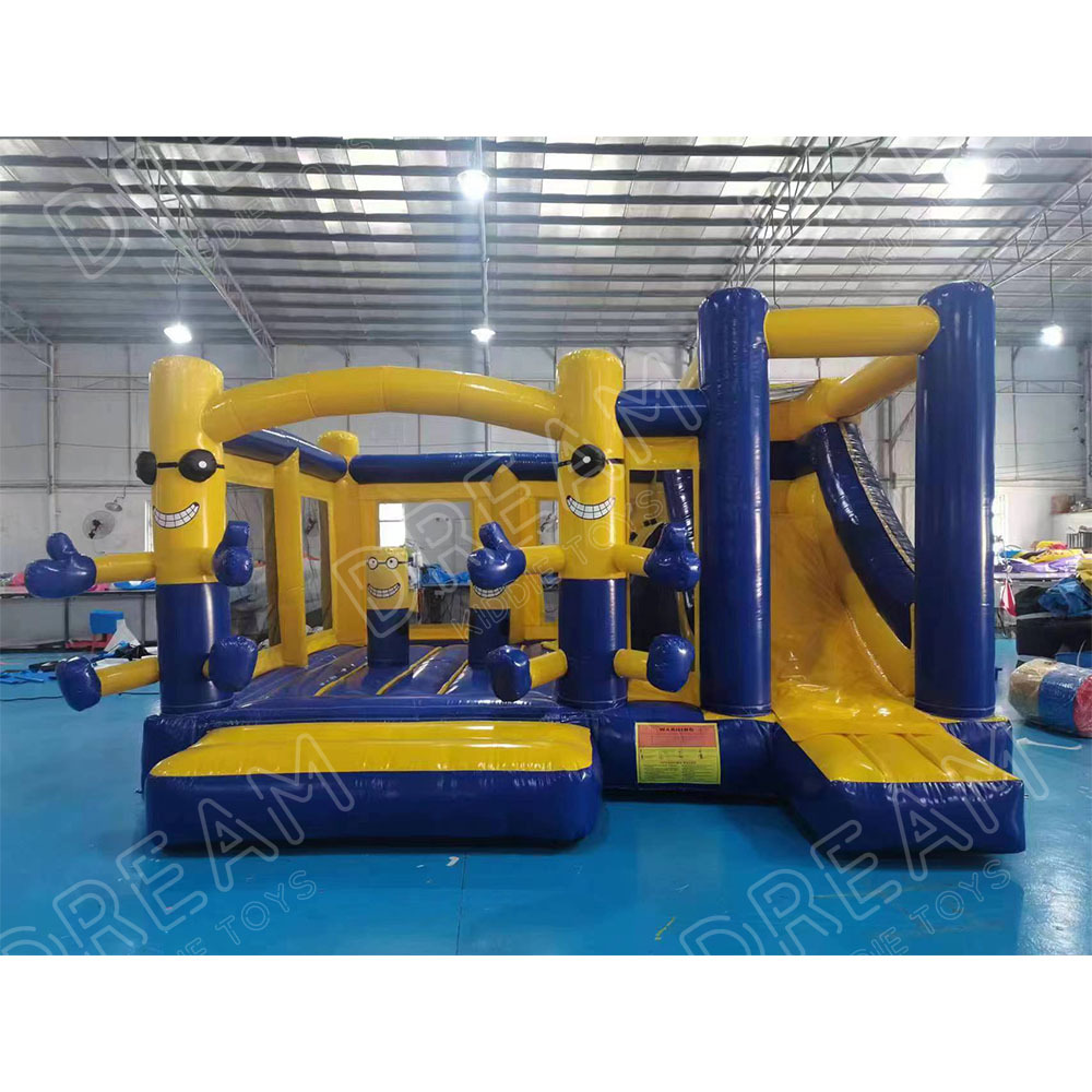 5.5*5M Minions Park Inflatable Combo Jumping Castle With Slide For Kids Birthday Minions Inflatable Bounce House Party Rental
