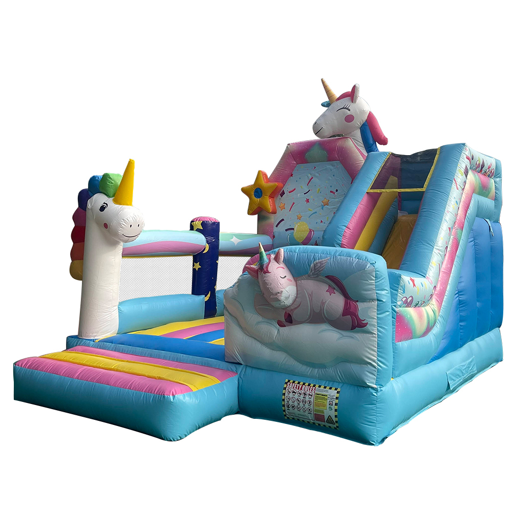 5.5MX5M Unicorn Park Inflatable Combo Jumping Castle With Slide For Kids Birthday Unircorn Bounce House For Party Rental