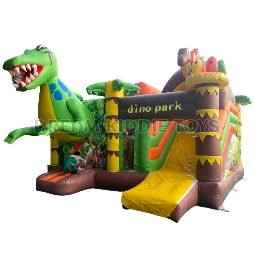 Dinosaur Park Inflatable Combo Jumping Castle With Slide For Kids Birthday Dinosaur Inflatable Bounce House For Party Rent