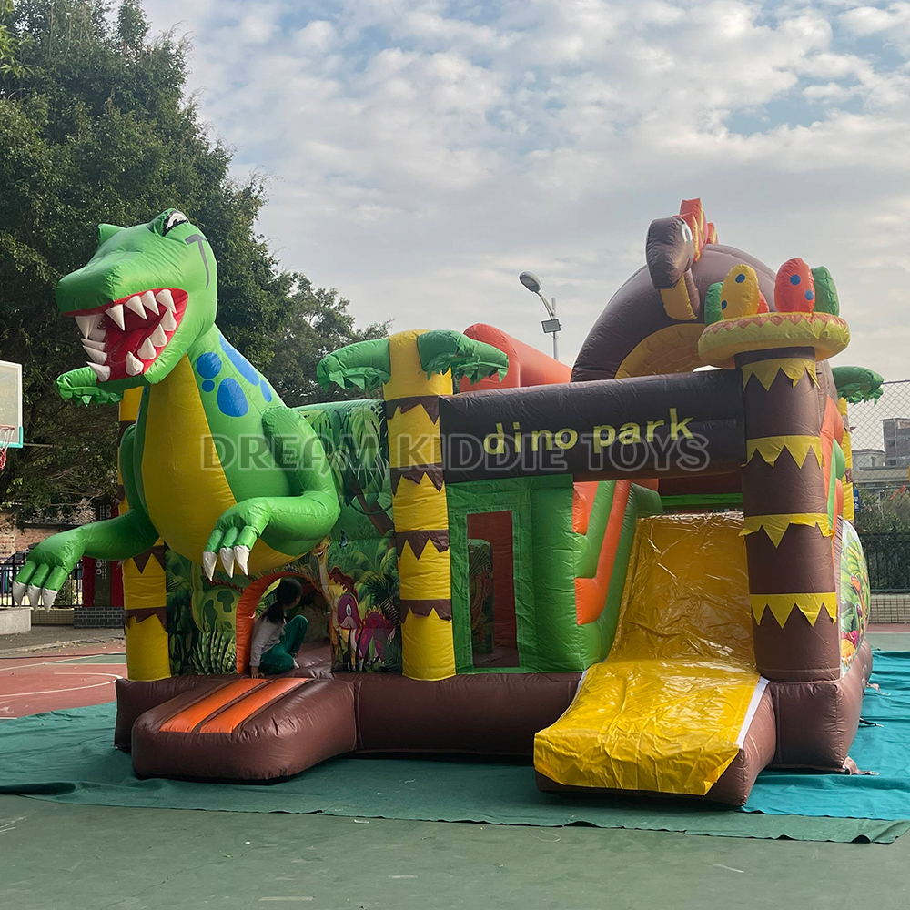 Dinosaur Park Inflatable Combo Jumping Castle With Slide For Kids Birthday Dinosaur Inflatable Bounce House For Party Rent