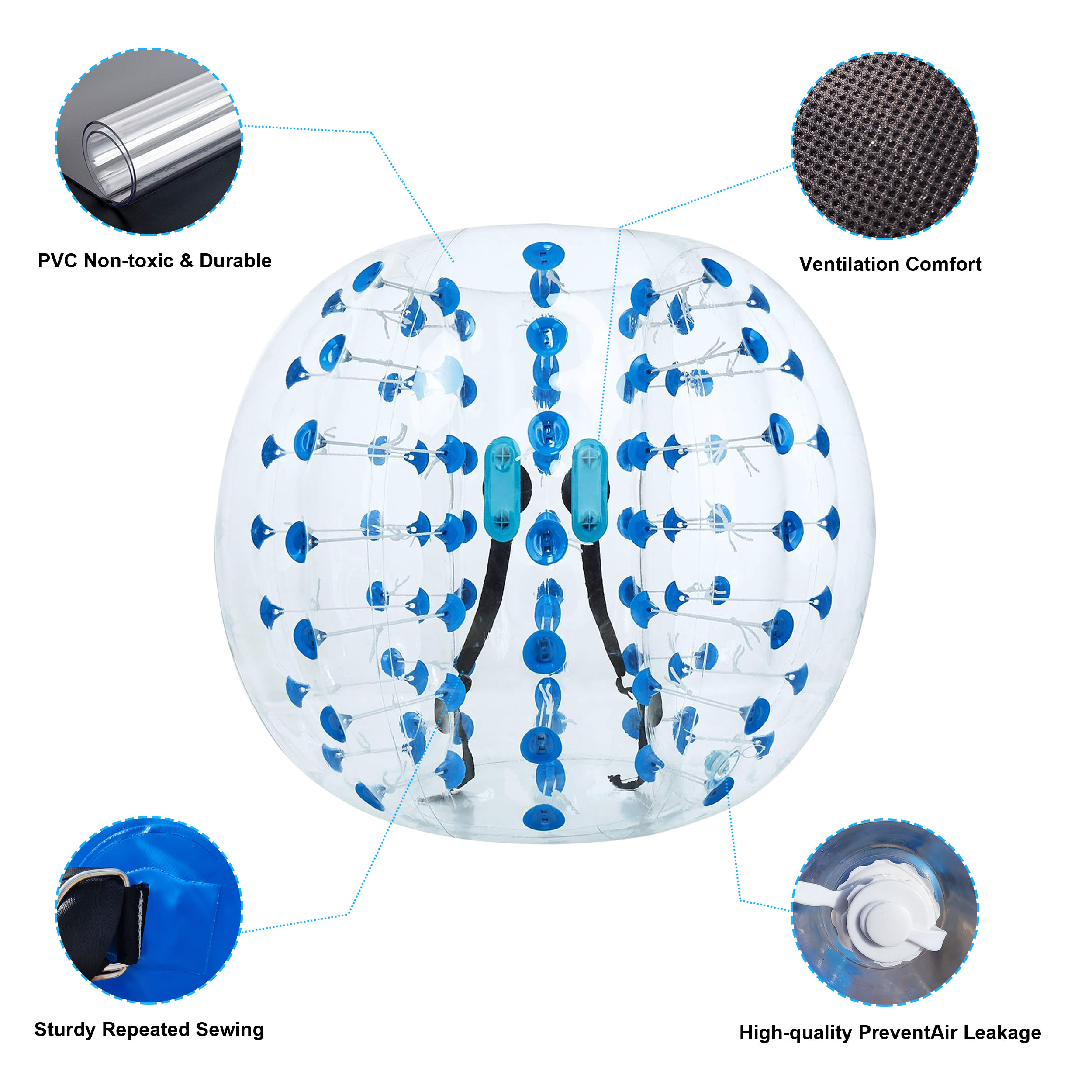Inflatable Bumper Ball Inflatable Zorb Ball Bouncy Outdoor Toys for Kids and Adult