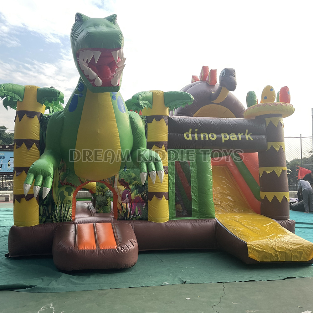 Dinosaur Park Inflatable Combo Jumping Castle With Slide For Kids Birthday Dinosaur Inflatable Bounce House For Party Rent