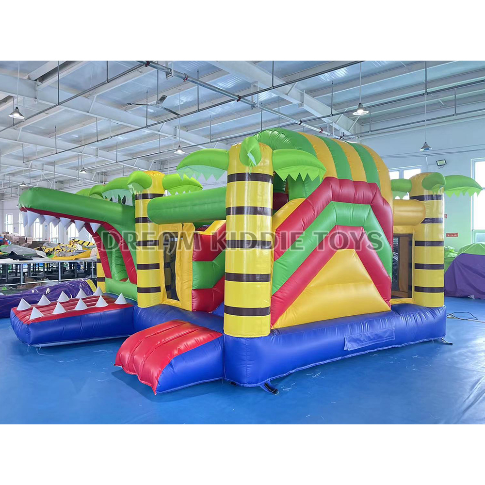 5.5MX5M Crocodile Park Inflatable Combo Jumping Castle With Slide For Kids Birthday Crocodile Inflatable Bounce House For Party