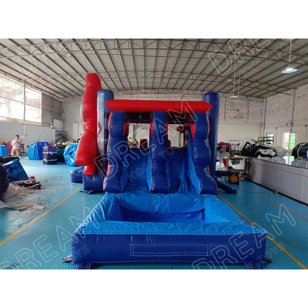 Commercial Cartoon Spiderman Inflatable waterslide Bouncer Jumping Slide Inflatable Giant Water Park Slide Mutifunction 