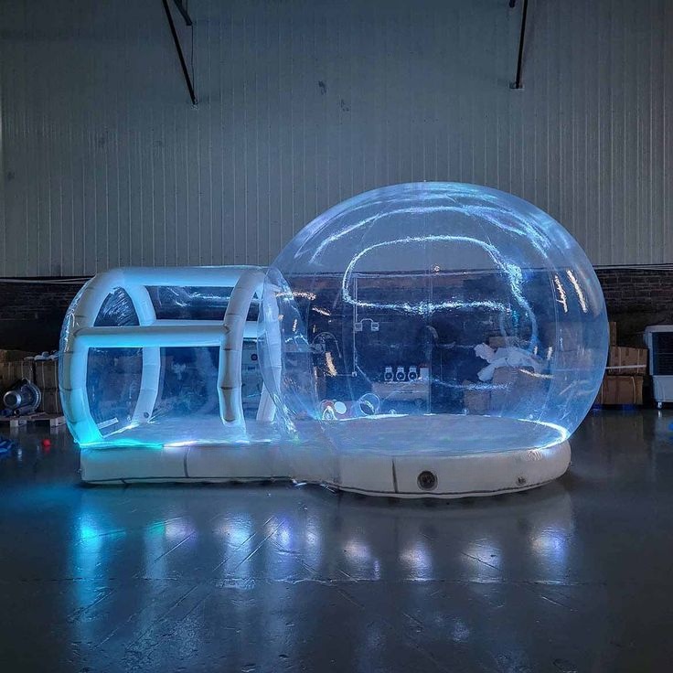 New style popular LED light bubble tent house Inflatable tent bubble tent transparent for picnic with LED light 
