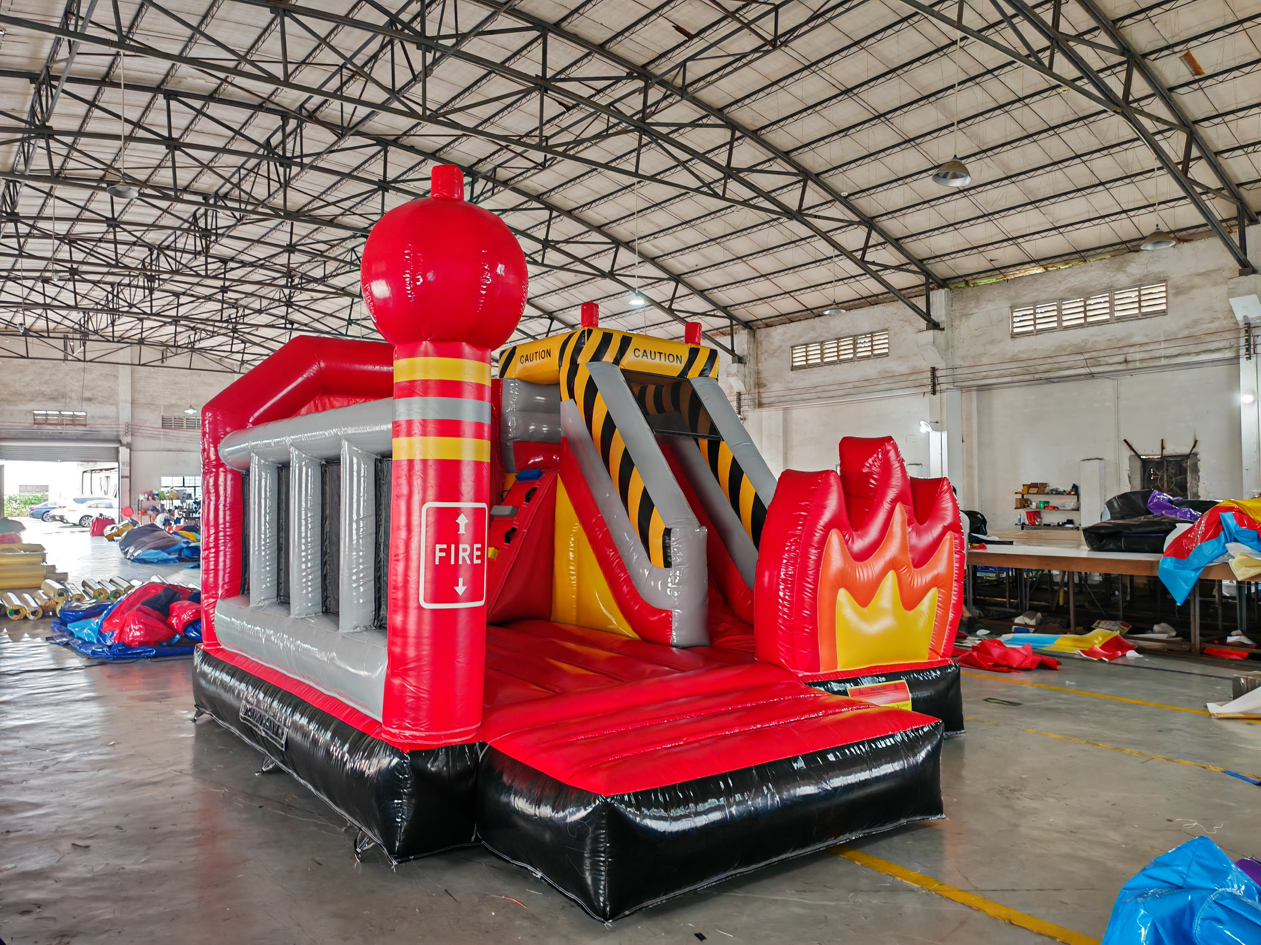 PVC Fire Truck Style Inflatable Bouncy Castle Jumping House Combo