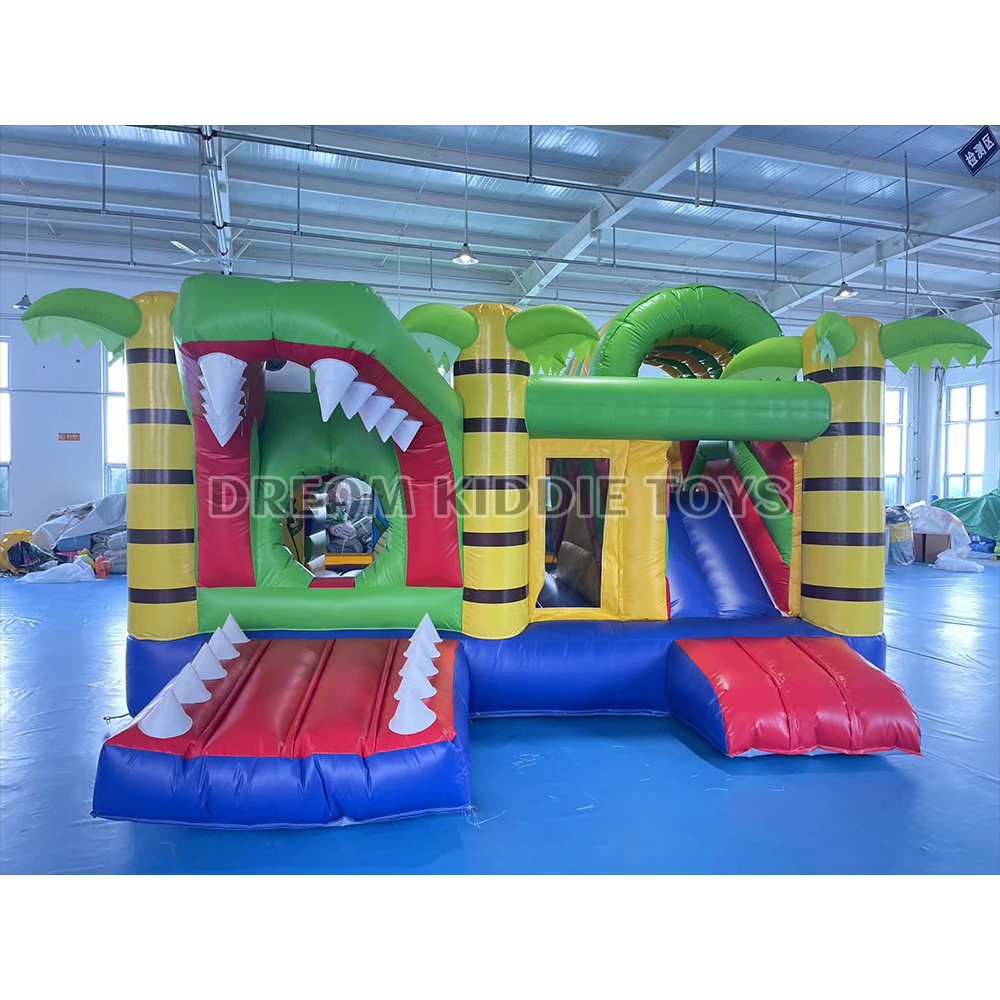 5.5MX5M Crocodile Park Inflatable Combo Jumping Castle With Slide For Kids Birthday Crocodile Inflatable Bounce House For Party