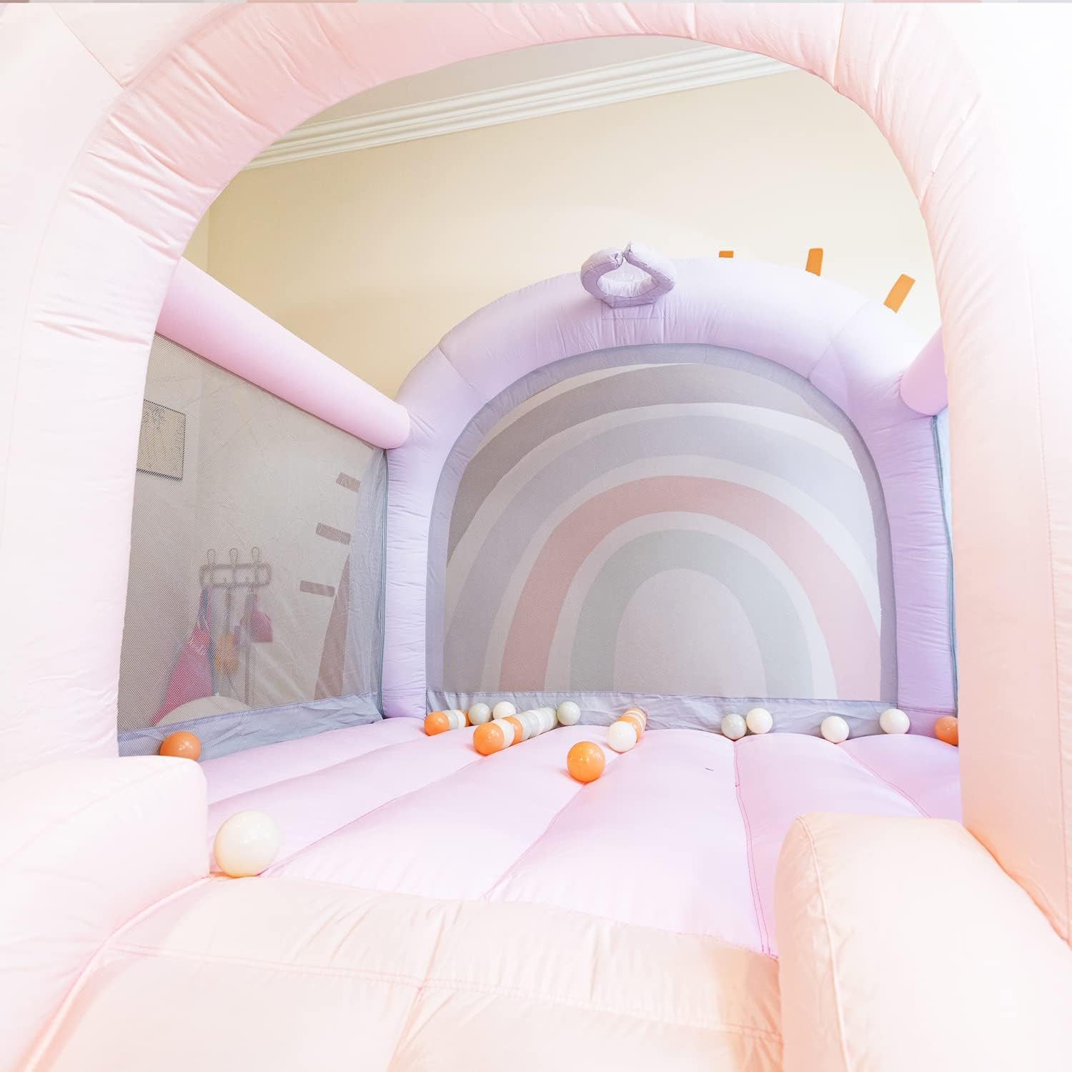 Rainbow Inflatable Bounce House,Mini Inflatable Castle Bouncy House with Slide,with Blower for Toddlers 1-8 Kids No reviews yet