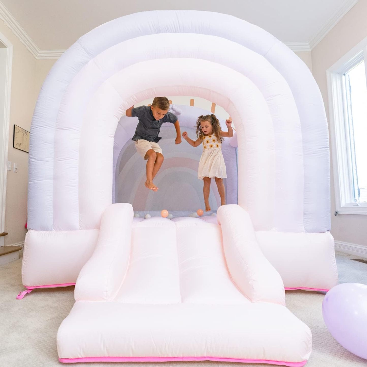 Rainbow Inflatable Bounce House,Mini Inflatable Castle Bouncy House with Slide,with Blower for Toddlers 1-8 Kids No reviews yet