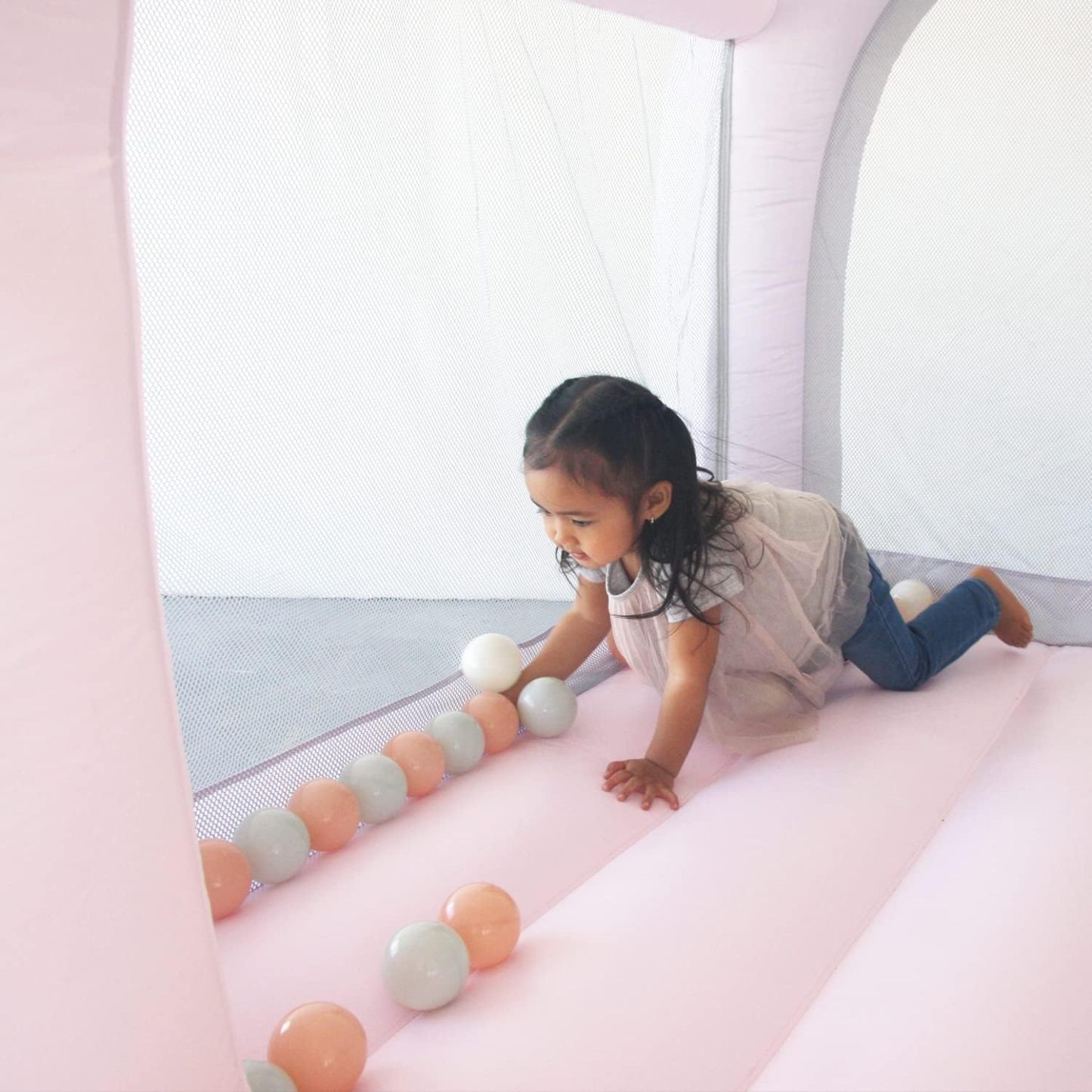Rainbow Inflatable Bounce House,Mini Inflatable Castle Bouncy House with Slide,with Blower for Toddlers 1-8 Kids No reviews yet