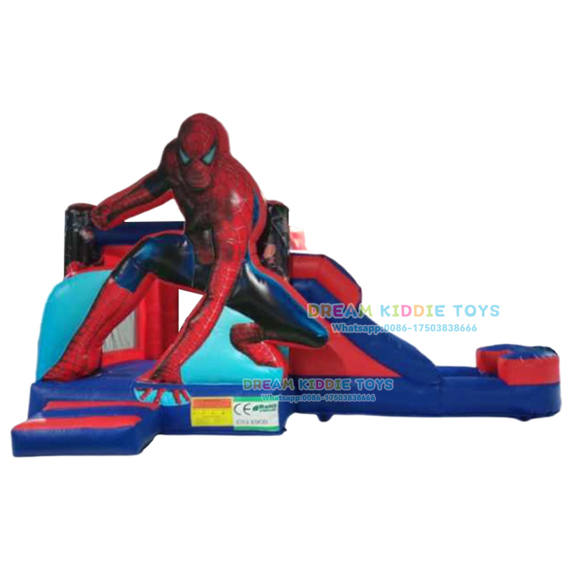 Commercial Cartoon Spiderman Inflatable waterslide Bouncer Jumping Slide Inflatable Giant Water Park Slide Mutifunction 