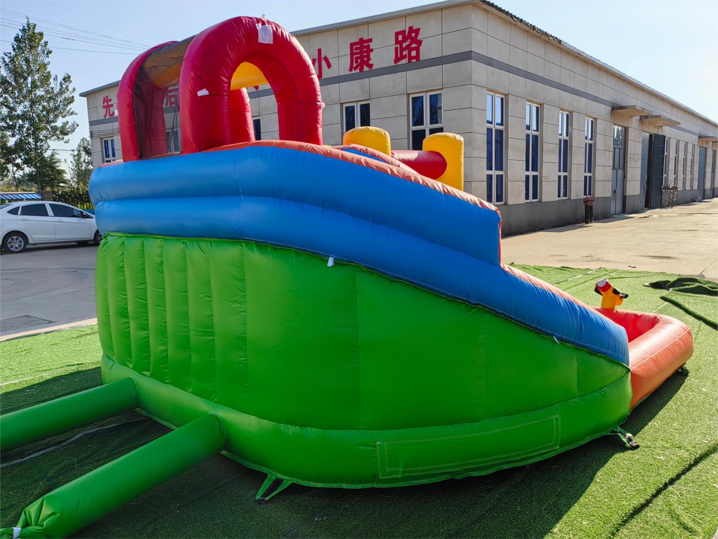 Inflatable Water Double Slide Inflatable Backyard Double Lane Kids Water Slide With Splash Pool And Spray Gun