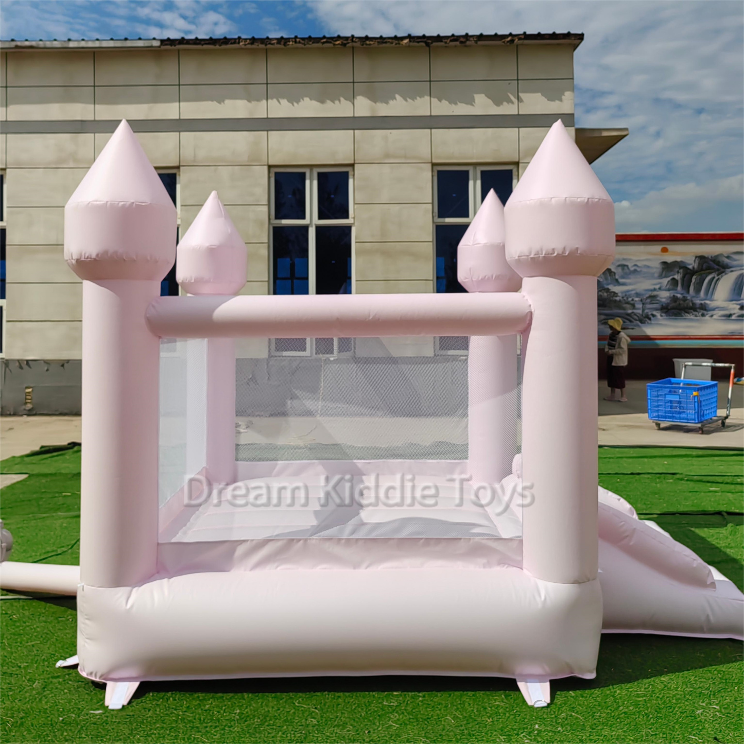 Mini Pink Inflatable Bounce House Inflatable Jumping Castle With Slide Inflatable Bouncer for Kids to Play