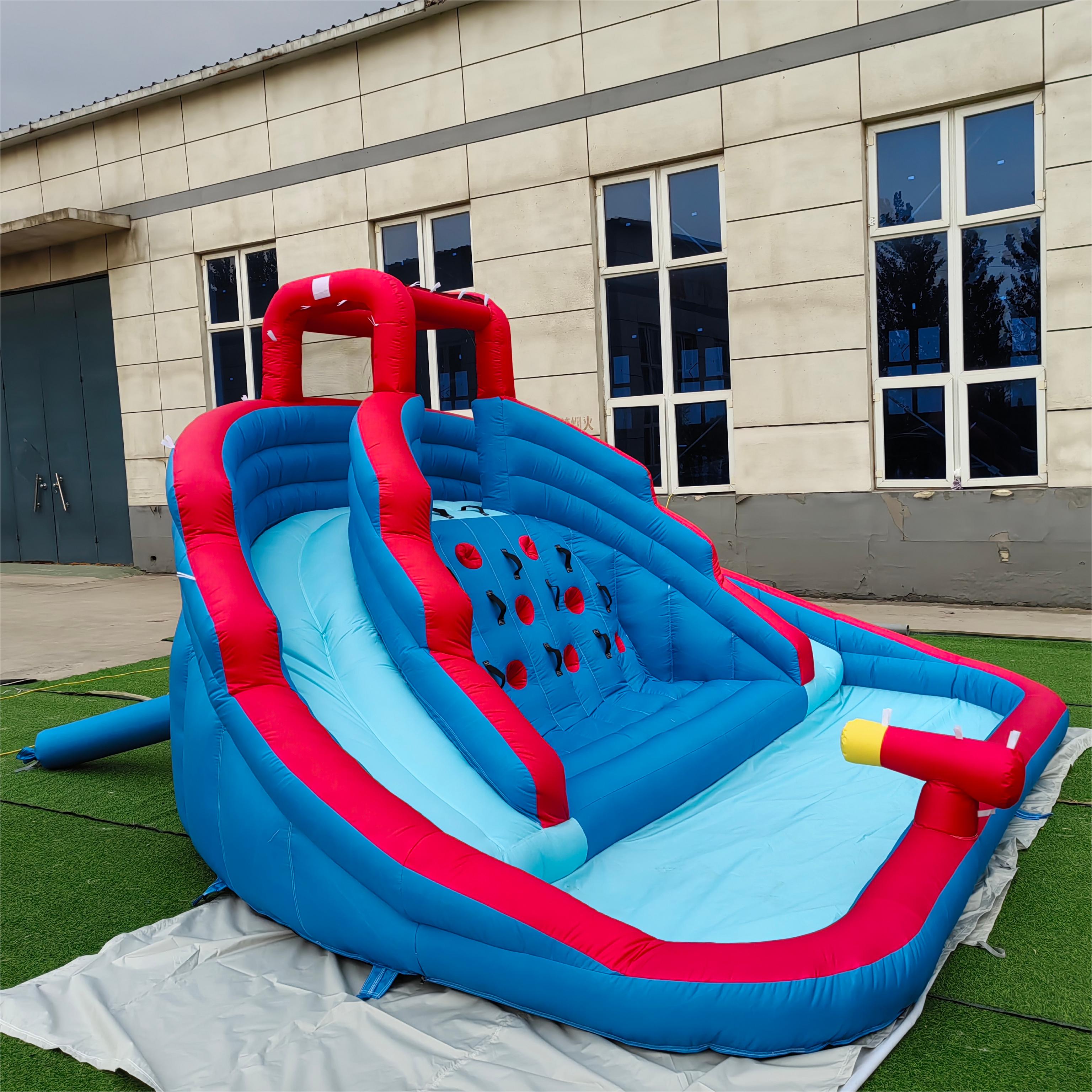 New design inflatable mini inflatable water slide for kids water park double slide for sale
