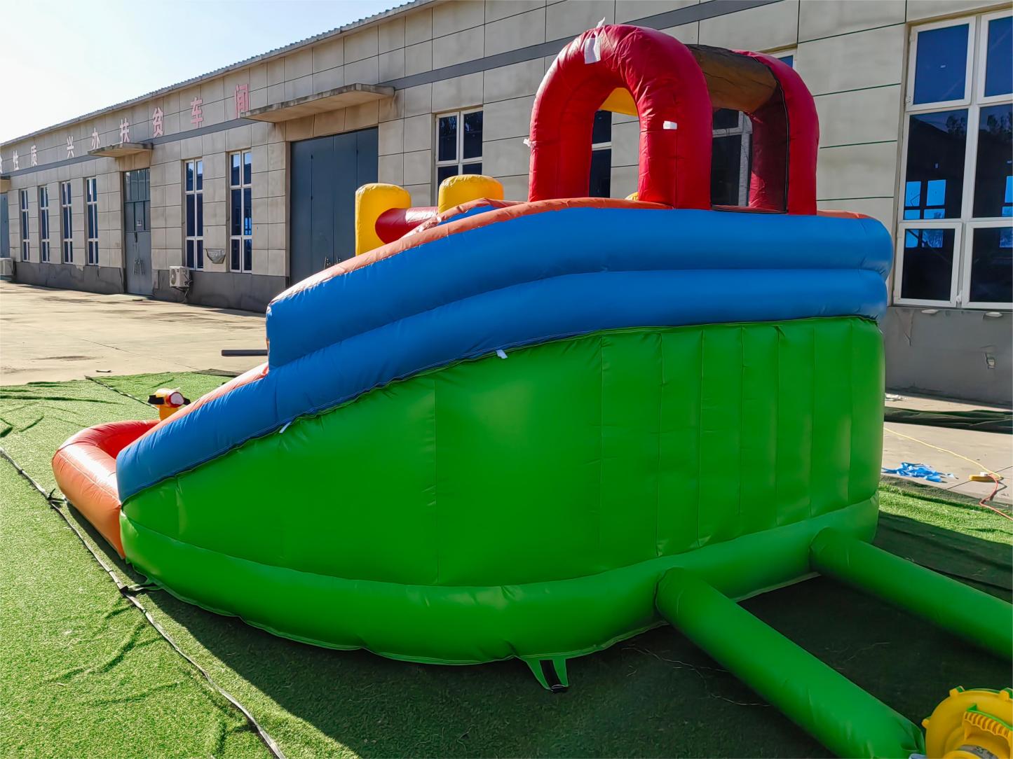 Inflatable Water Double Slide Inflatable Backyard Double Lane Kids Water Slide With Splash Pool And Spray Gun