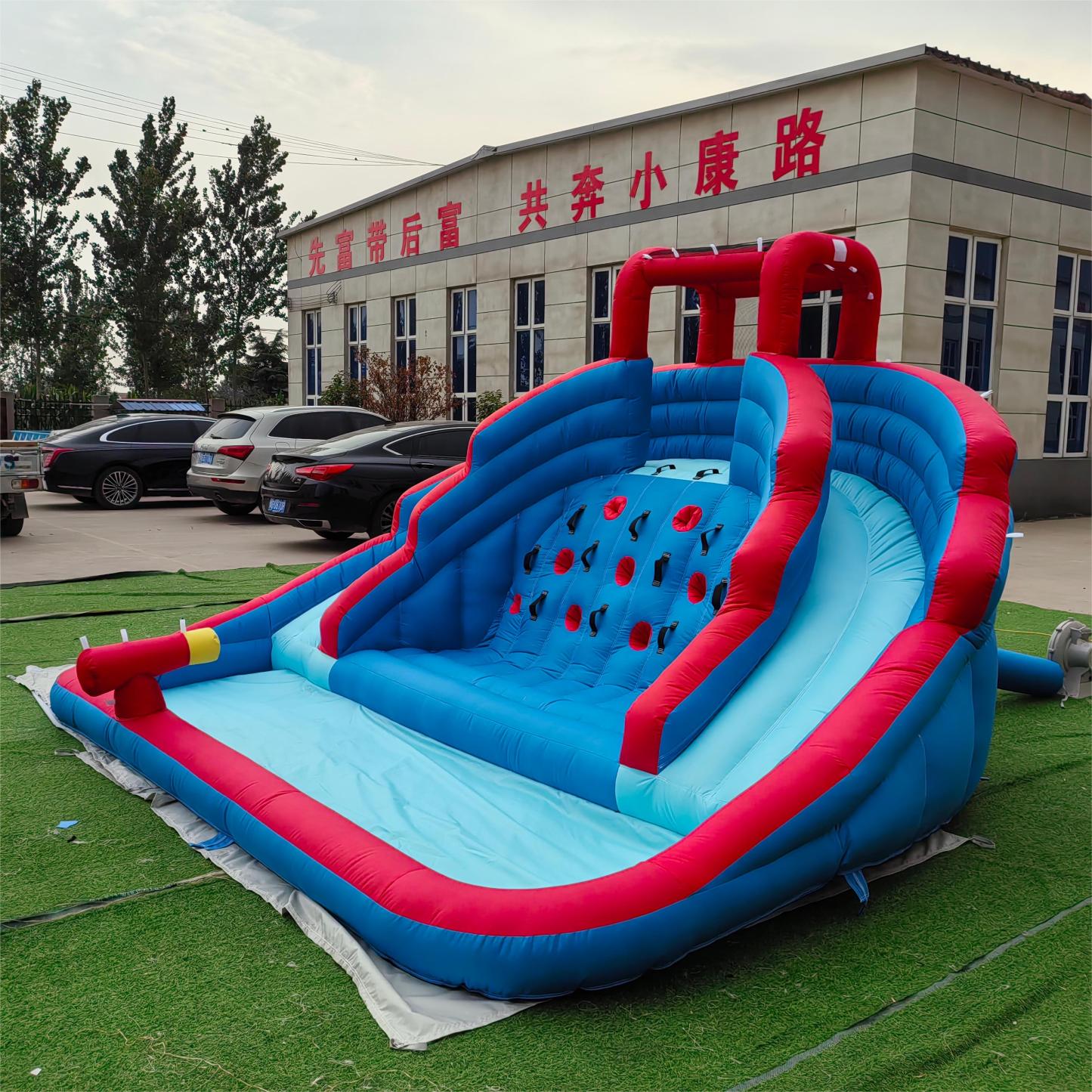 New design inflatable mini inflatable water slide for kids water park double slide for sale