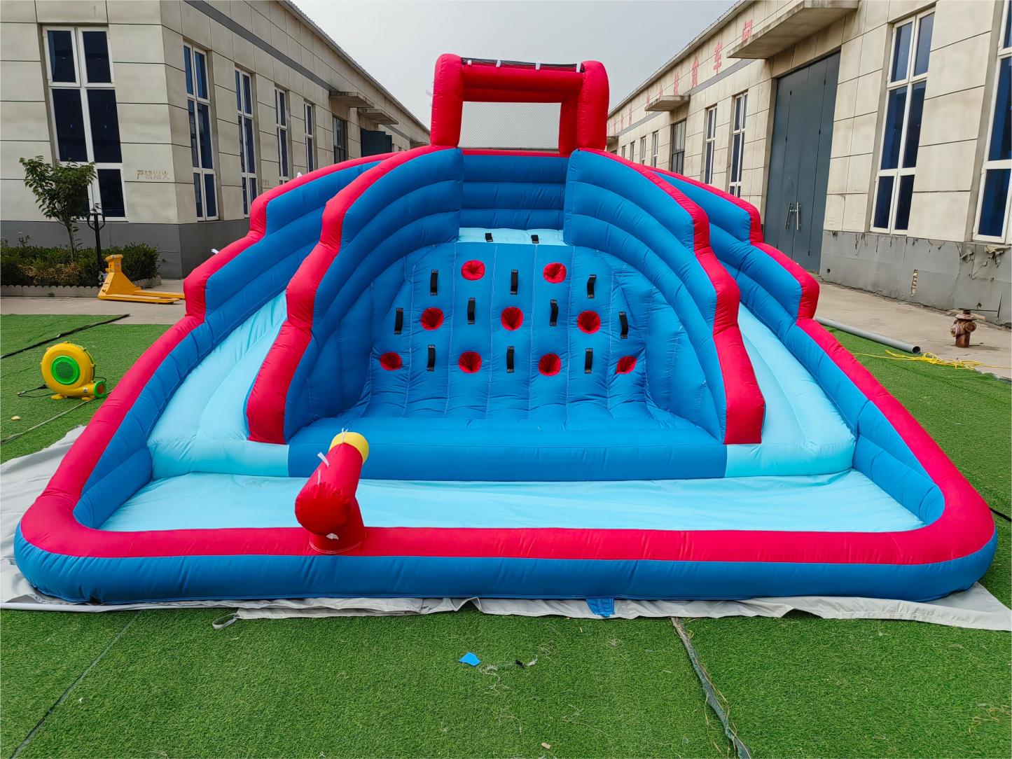 New design inflatable mini inflatable water slide for kids water park double slide for sale
