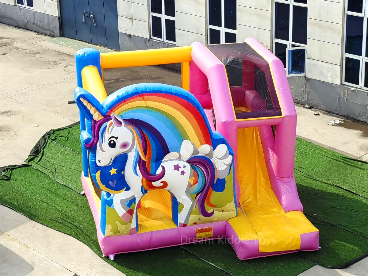 Unicorn Commercial Inflatable Castle slide combo With Slide Kids Bounce House Castle Inflatable Bouncer