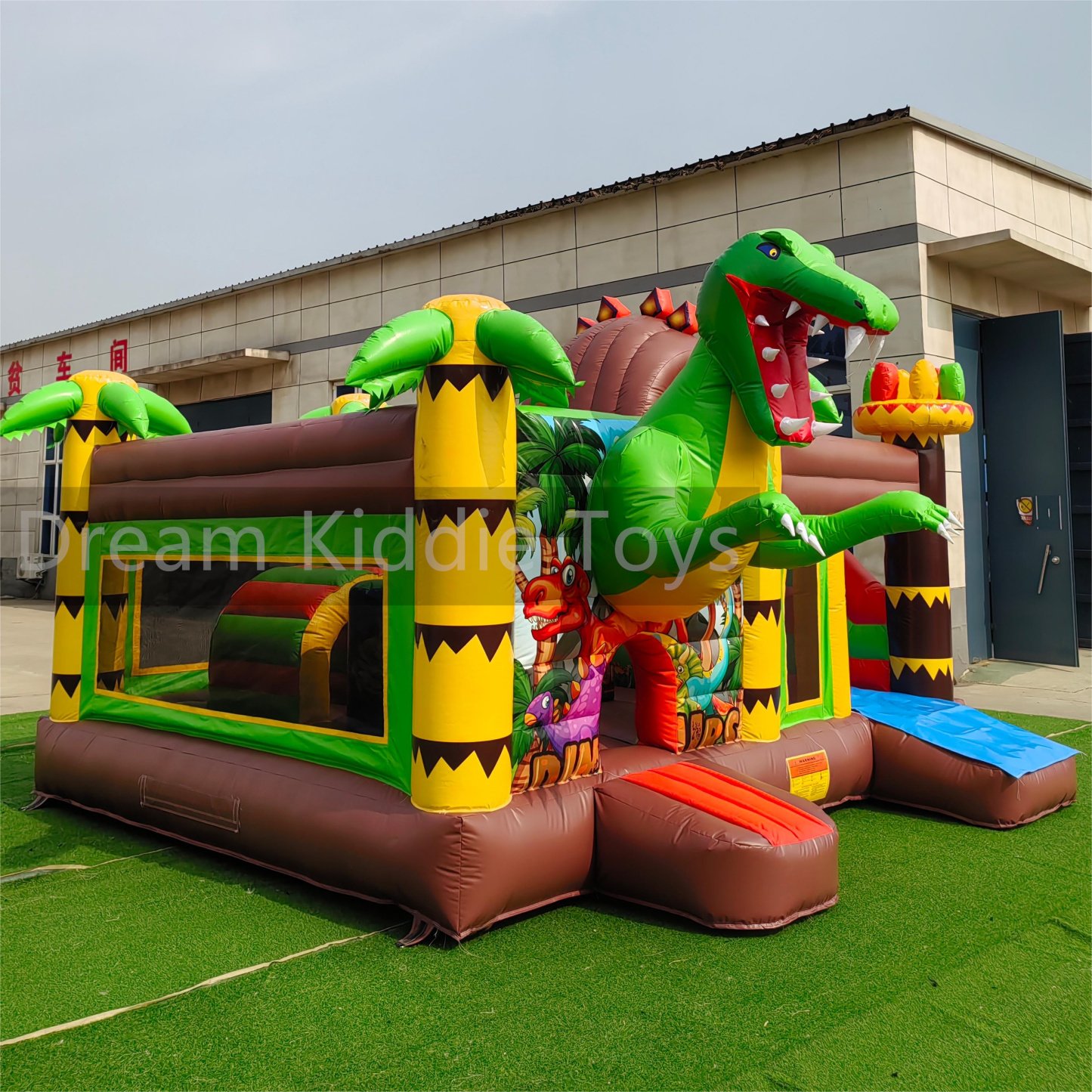 Commercial Inflatable Bounce House Jump Slide Pvc Material Bounce House Giant Inflatable Dinosaur Theme Park for kids