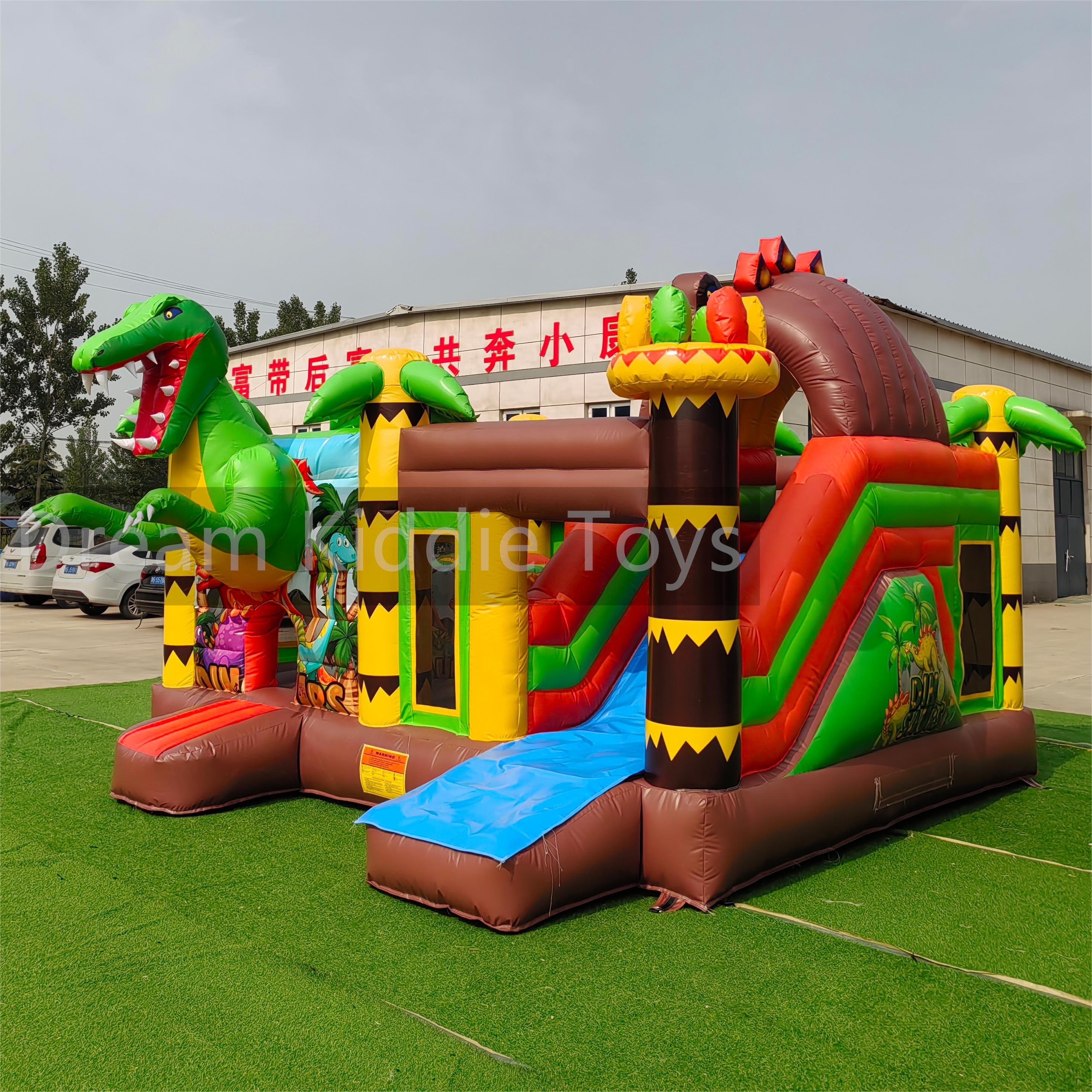 Commercial Inflatable Bounce House Jump Slide Pvc Material Bounce House Giant Inflatable Dinosaur Theme Park for kids
