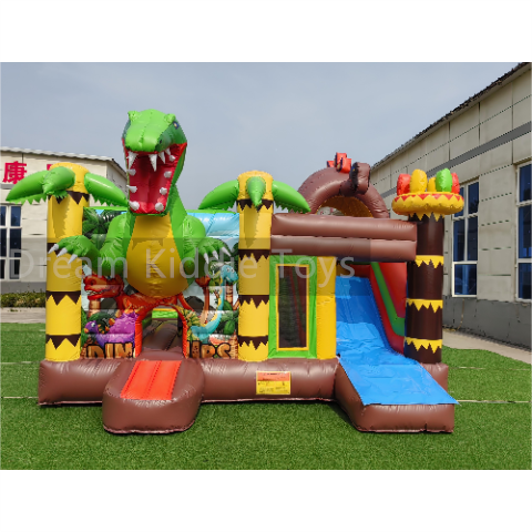Commercial Inflatable Bounce House Jump Slide Pvc Material Bounce House Giant Inflatable Dinosaur Theme Park for kids