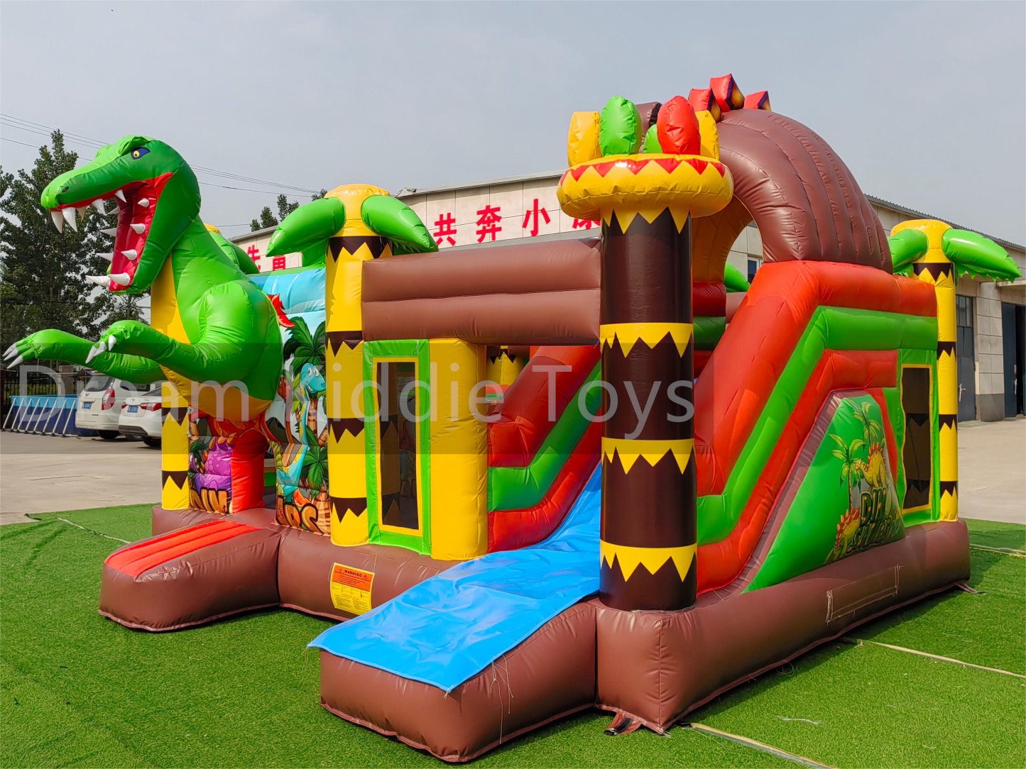 Commercial Inflatable Bounce House Jump Slide Pvc Material Bounce House Giant Inflatable Dinosaur Theme Park for kids