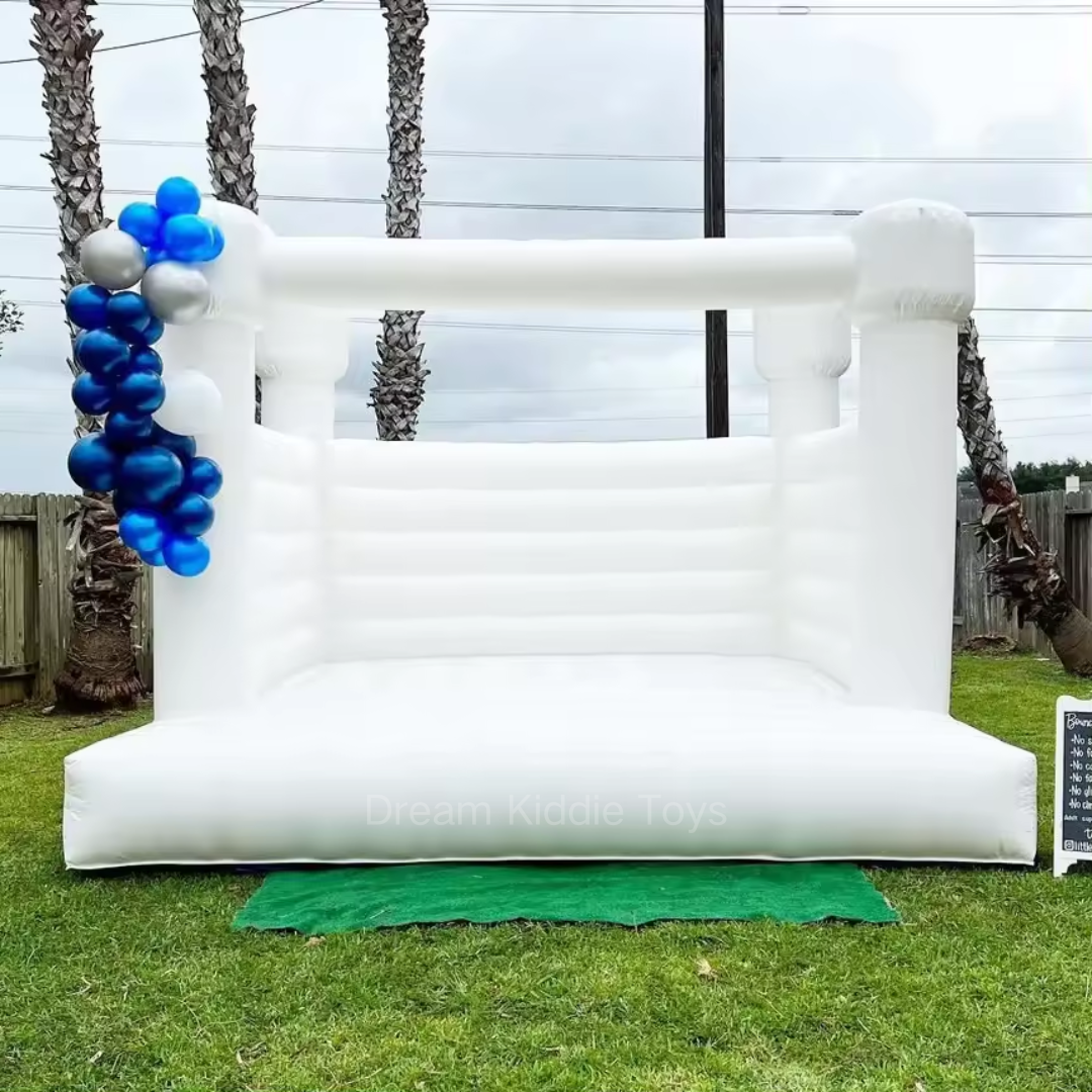 White commercial inflatable jumping castle 10x10ft PVC bouncy house for party in stock
