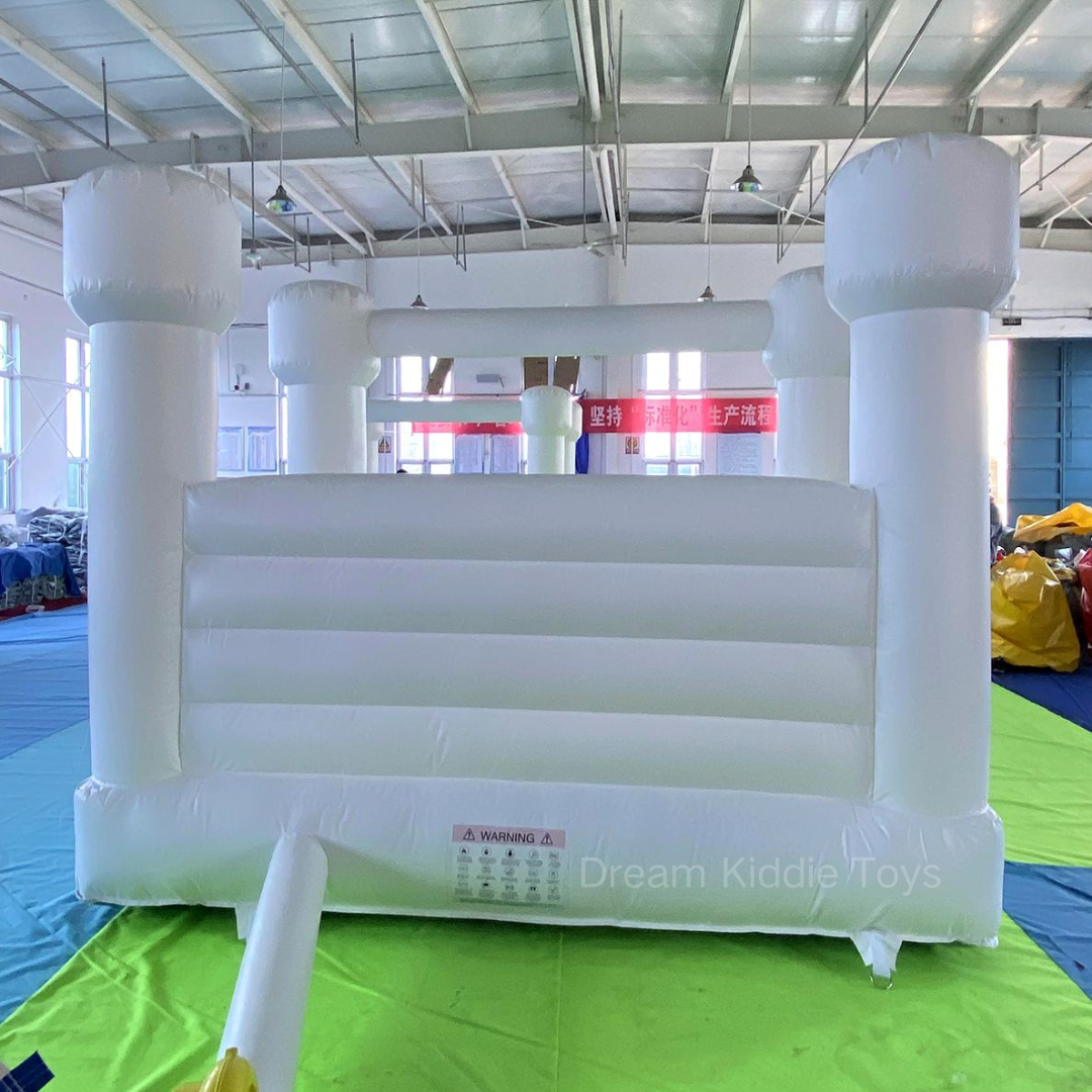 White commercial inflatable jumping castle 10x10ft PVC bouncy house for party in stock