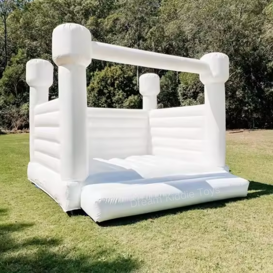 White commercial inflatable jumping castle 10x10ft PVC bouncy house for party in stock