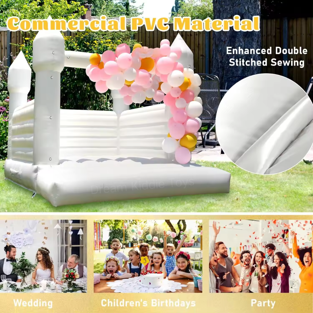 White inflatable jumping castle bouncy house inflatable bouncer 