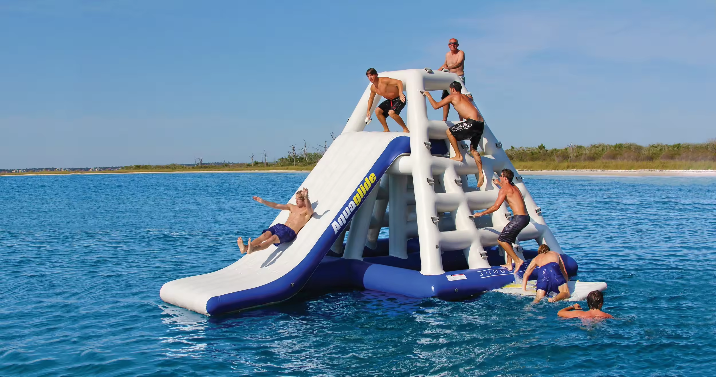  Aqua Water slide Water floating mountain Inflatable Sea Floating Water Park pyramid 7x5m