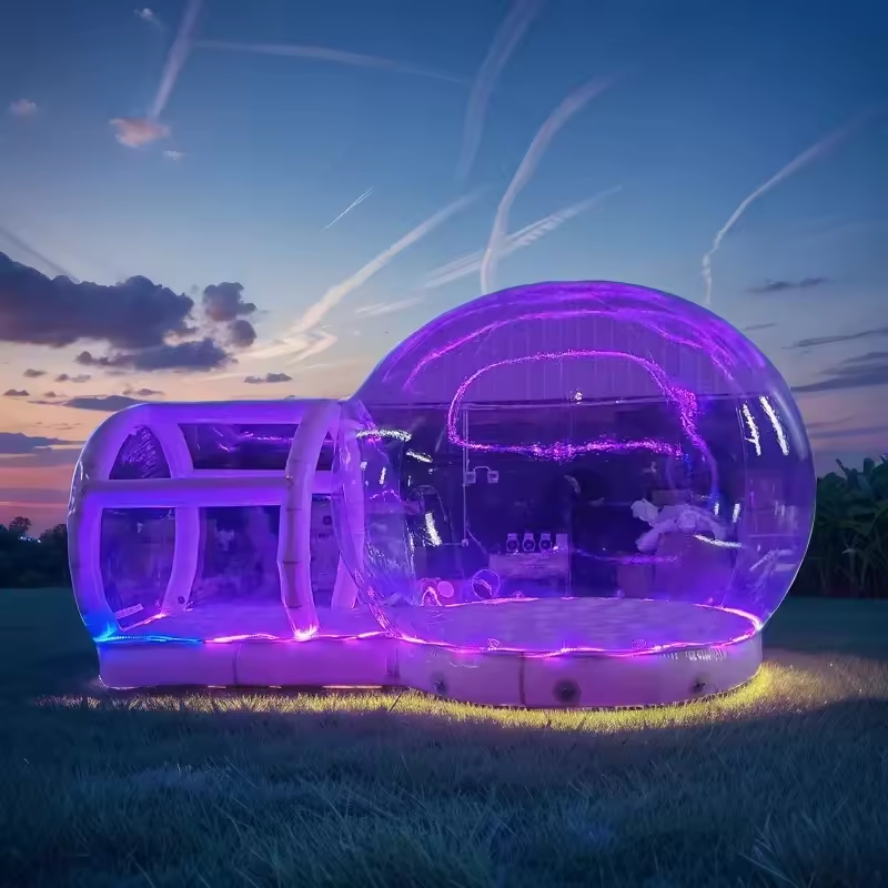 New style popular LED light bubble tent house Inflatable tent bubble tent transparent for picnic with LED light 