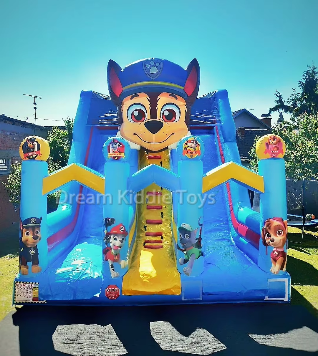 Paw Commercial Inflatable Patrol Slide Outdoor Giant Inflatable Bouncy Castle with Slide for Kids