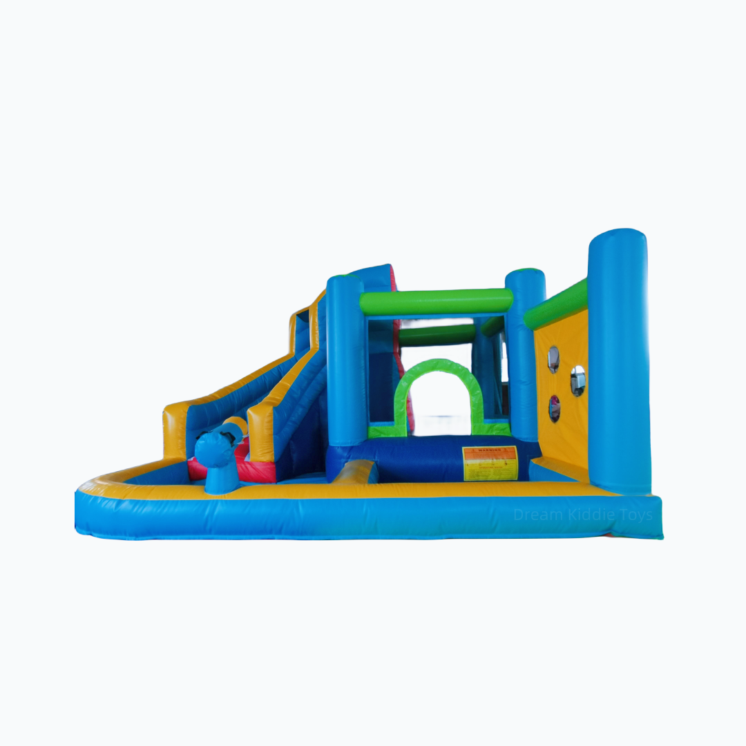 Inflatable Bounce House Water Slide Bouncy Castle with Climbing Wall Water Guns