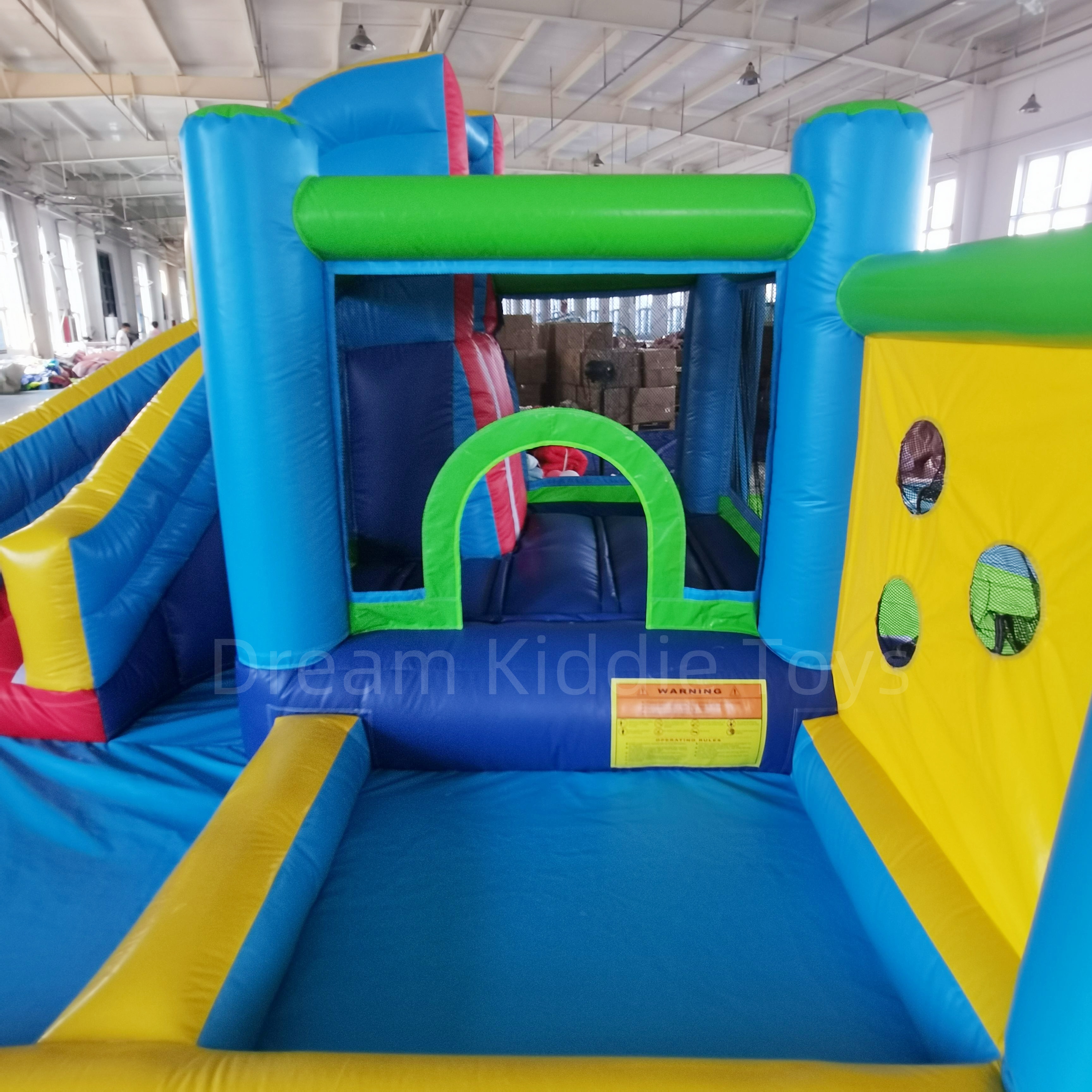 Inflatable Bounce House Water Slide Bouncer Bouncy Castle with Climbing Wall Water Guns Splash Pool 