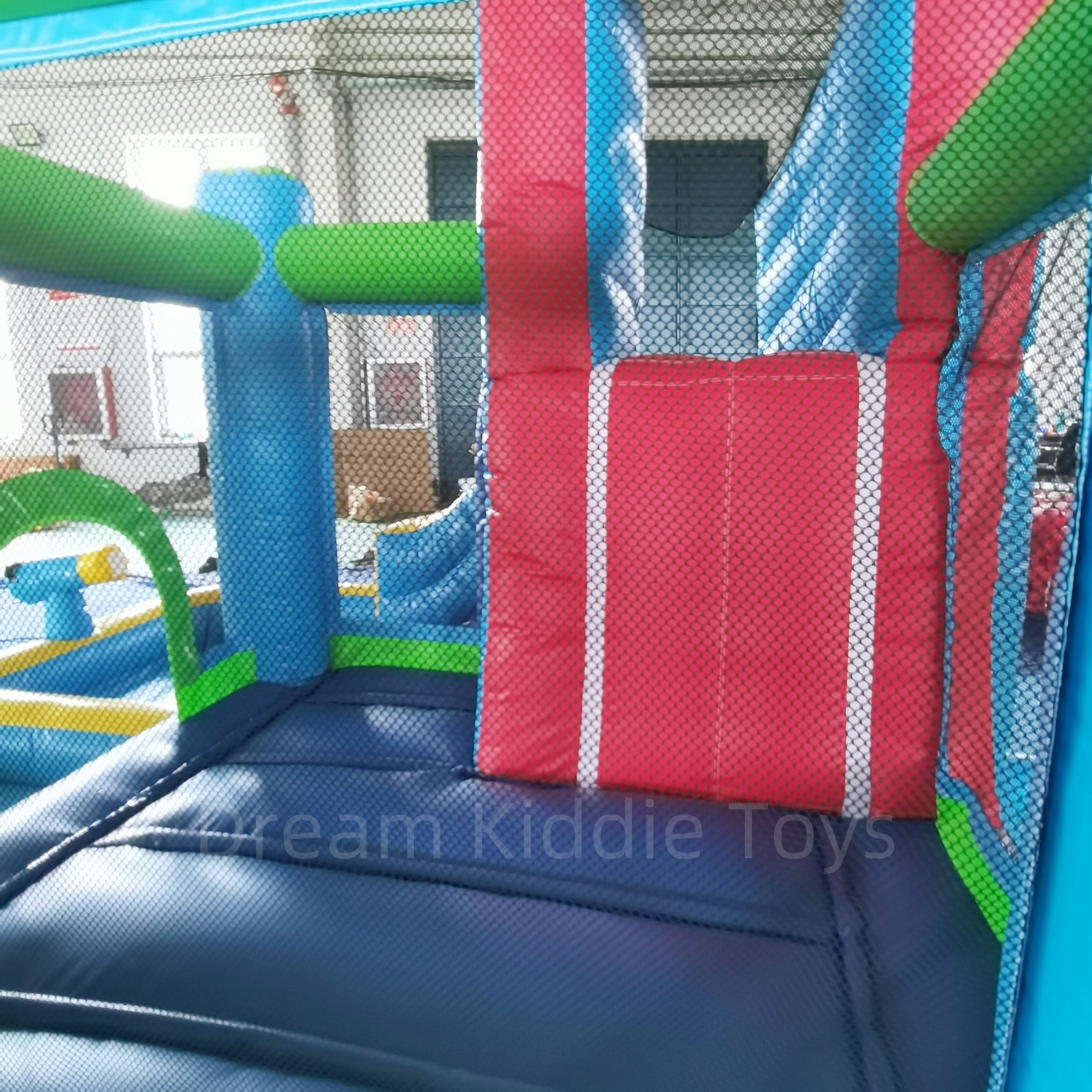 Inflatable Bounce House Water Slide Bouncer Bouncy Castle with Climbing Wall Water Guns Splash Pool 