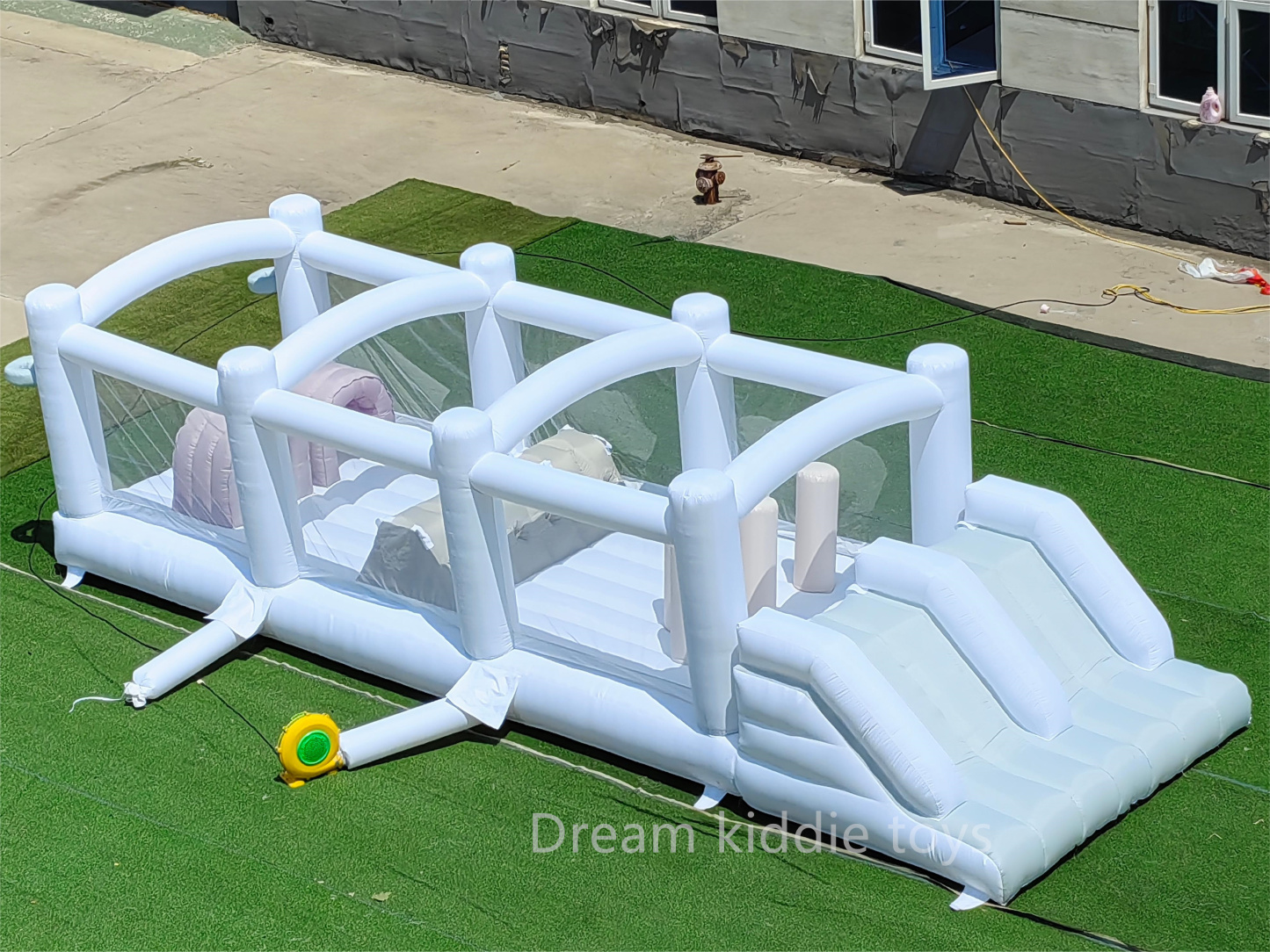 Inflatable Obstacle Course For Kid Jumper Castle Amusement Park White Bounce House Children Obstacle Course  Game For Party