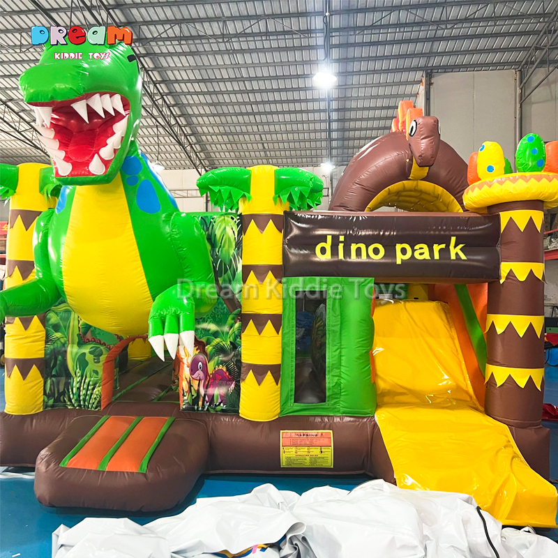 PVC Inflatable Dinosaur Bouncy Castle Jumping House with Slide
