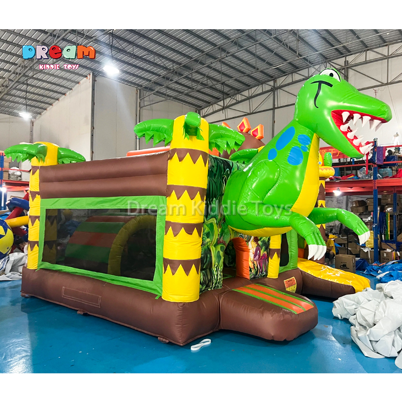 PVC Inflatable Dinosaur Bouncy Castle Jumping House with Slide