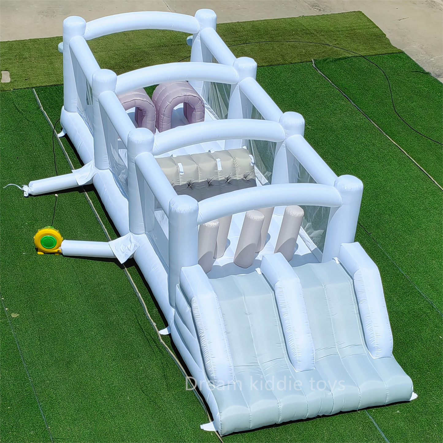 Inflatable Obstacle Course For Kid Jumper Castle Amusement Park White Bounce House Children Obstacle Course  Game For Party