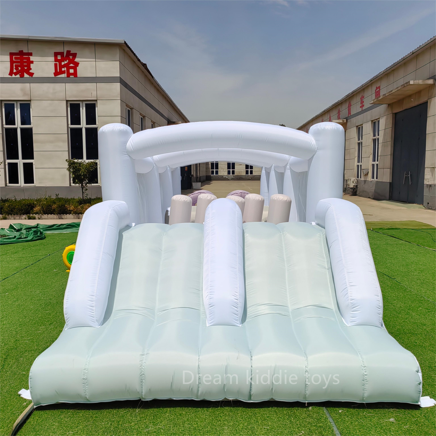 Inflatable Obstacle Course For Kid Jumper Castle Amusement Park White Bounce House Children Obstacle Course  Game For Party